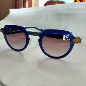 Ann et Valentin Sunglasses, Blue Enamel